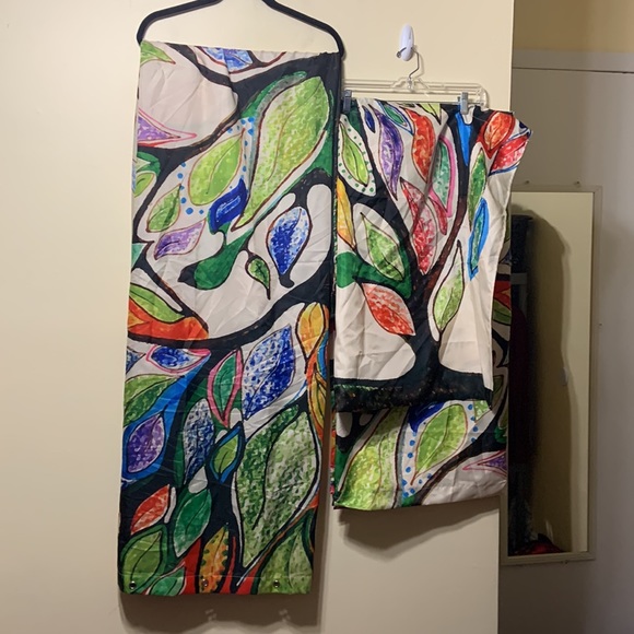 Other - Artsy shower curtain with window curtain